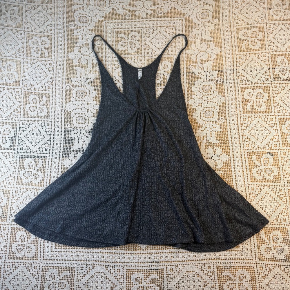 Free People Flowy Tank Top L Beach Cover Up Boho Wide Armhole Summer Resort Top